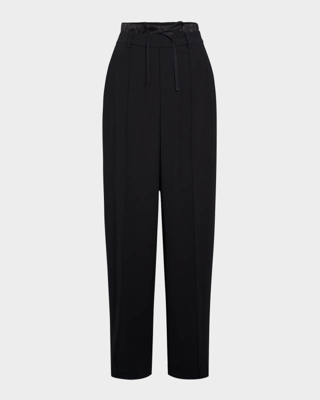 Pintuck Double Waistband High-Rise Pants